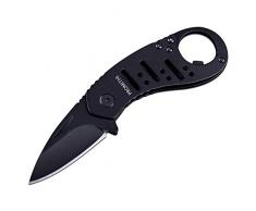 Coltello Portachiavi Multiuso Coltelli Pieghevoli,Lama Pieghevole sbloccabile Piccolo Sopravvivenza Coltelli Tascabili Affilati Coltello con Apribottiglie Campeggio Caccia Pesca Professionale