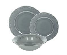 Tognana Charme, Servizio Tavola 18 Pezzi, Porcellana, Grigio Londra