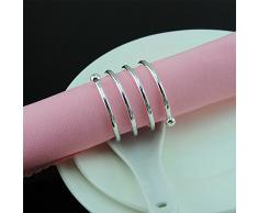 SXUUXB Set di 10 Portatovaglioli in Metallo per Banchetto Nozze Tavolo Tovagliolo(Argento)