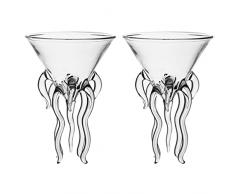 Cabilock Margarita Occhiali di Vetro Chiaro da Cocktail Coppe Creativo Bicchieri da Cocktail Goletta di Uragano di Vetro Occhiali Footed Bicchiere da Dessert Tazza di Budino di Yogurt