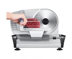 Affettatrice Elettrica da Casa, Housnat 19 cm Affettatrice Professionale, 150W Affettatrice Elettrica,Spessore Max 15 mm Affettatrice Piccola, Argento