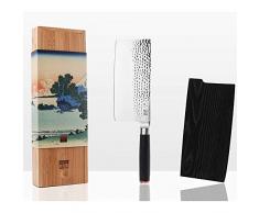 KOTAI | Mannaia cinese | Taglio di verdure e carne | Coltello da macellaio | Lama da 19 cm | Martellato e affilato a mano | Acciaio inossidabile giapponese 440C ultra affilato