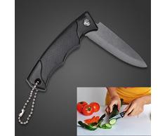 Bluelover 3 Pollici Cassaforte Pieghevole Coltello Frutta in Ceramica Nero