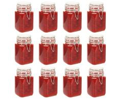 Tidyard Barattoli per Marmellata in Vetro con Chiusura 12 pz 260 ml,Vasetti di Vetro per Conserve,Barattolo di Vetro Ermetici,Barattolo Sigillato,Contenitore Vetro,Barattolo in Vetro con Chiusura Clip