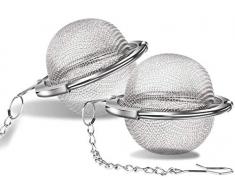 Infusore da Tè,2 PCS Infusore a Sfera in Acciaio Inox a Rete Infusore per Palline da Tè Filtro per Tè per Infusione foglie di tè sfuse spezie condimenti