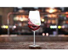 Calice da vino rosso inciso con nome personalizzato e anno di nascita - nome Chateau come regalo personale su un bicchiere da vino rosso di alta qualità di Schott Zwiesel