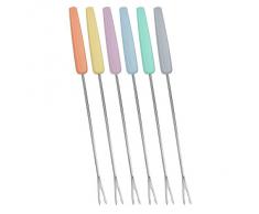 Metaltex 256000010 - Servizio di forchette per fonduta in Acciaio Inox, 6 Pezzi