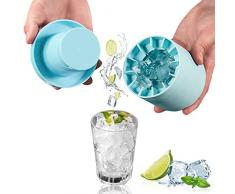 Cresitch Ghiaccio Stampo, Cubetti Ghiaccio Stampo con Coperchio, Stampi Ghiaccio Silicone, Vaschetta Ghiaccio Secchio Di Ghiaccio, Facile Da Rilasciare (Blue, 8.5x9x8cm)