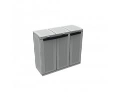 Terry, Ecocab 3, Armadietto per la Raccolta Differenziata, da Interno Esterno, 3 vani separati. Materiale: Plastica, Dimensioni: 102x39x88,7 cm