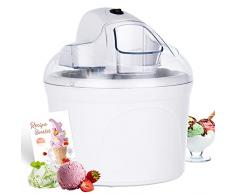 Macchina del gelato 1,5L Gelatiera Autorefrigerante Macchina Gelato Macchina del Gelato con Bocca sul Grande Coperchio Visibile Macchina per Gelato Pronto in 30 min