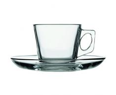 Pasabahce - 12 pezzi set con 6 tazzine per espresso e 6 piattini Vela (max. XX cl)