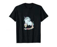 Vino Unicorno Bicchiere di Vino Bere Festa Degustazione di Maglietta