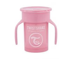 Twistshake 78928, 360 Cup Bicchiere Salvagoccia Antigoccia Bambini 230 ml, Tazza Biberon di Apprendimento da Bere, Bordo Anti-rovesciamento a 360°, Ergonomico, 6+ Mesi, Senza BPA, Rosa Pastello