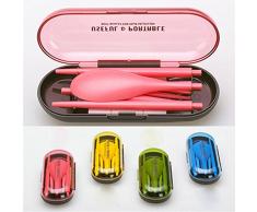 Set di posate da picnic 3 in 1 pieghevole con cucchiaio e bacchette, set di posate da viaggio, colore: blu