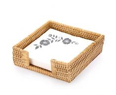 IGNPION Portatovaglioli in rattan, vassoio per tovaglioli in tessuto, dispenser di carta da tavolo, decorazione da tavolo, vassoio portaoggetti per cucina, sala da pranzo, bar, feste, moderno buffet