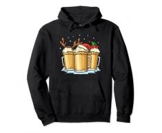 Birra Natale Lights Mug Santa Renna Pigiama Uomini Donne Felpa con Cappuccio
