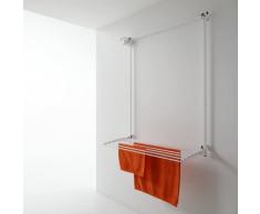 Foxydry Wall, Stendibiancheria da parete, stendino da muro saliscendi, stendipanni verticale richiudibile e a scomparsa, stendino da balcone per interni ed esterni, White 152x52x137 cm (Bianco, 150)