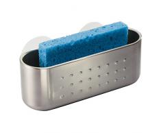 InterDesign 65780EU Forma Portaspugne Lavandino Centrale, Metallo, Argento, 16.5x5.5x6.5 cm