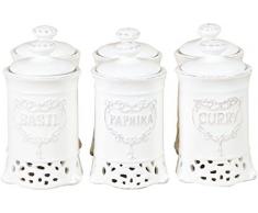 Set 6 contenitori spezie in porcellana bianca L7xPR7xH12 cm cad.