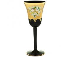 Calice da vino, bicchiere vino, bicchiere degustazione "BLACK QUEEN" 150 ml, dipinto a mano, vetro di alta qualità, stile moderno (GERMAN CRYSTAL powered by CRISTALICA)