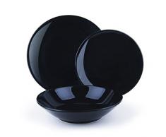 Excelsa Trendy Servizio Piatti 18 Pezzi, Ceramica, Nero