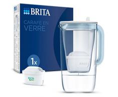 BRITA Caraffa in vetro blu (2,5L) con 1 cartuccia filtrante BRITA MAXTRA PRO All-in-1 - riduce tartaro, cloro, alcune impurità e alcuni metalli