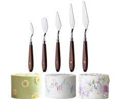 Spatola per torte, 5 pezzi/set di spatole in acciaio inox, per dolci, per decorare torte, raschietto