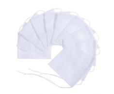 Anpro 100 Pezzi Bustine da Tè Filtro Sacchetti Versatili in Tessuto per Tè Spezie Erbe Grani Odori Medicine Bar, 100 Pezzi Usa e Getta