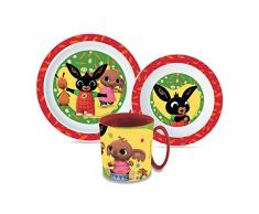 Set di stoviglie per bambini Bing | Set da tavola riutilizzabile per bambini | Stoviglie con piatto, ciotola per cereali, tazza | Set da colazione per bambini