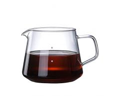 NARUNING Caffè Caraffa, Caffettiera in vetro resistente alle alte temperature a bocca affilata Punch a mano Sharing Pot per la casa Drip Coffee Pot (colore: trasparente, taglia: B)