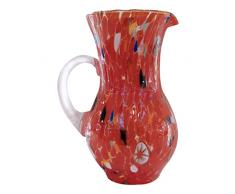 Gocce di Murano Brocca Buvette da 750 ml Rosso in vetro soffiato lavorazione a mano caraffa da tavolo artigianale elegante e in stile Made in Italy