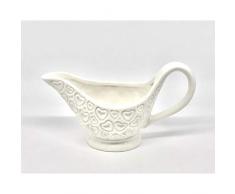 Publilancio srl Lattiera Salsiera in Porcellana con Cuori 9x15 cm BOMBONIERA