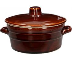 KOTARBAU® Pentola in terracotta da 1 litro, diametro 16 cm, da inserire con coperchio