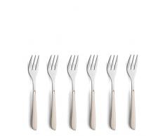 Kuppels 2294OWBS01AN6 Set di forchette da Dolce, Acciaio Inox, Bianco