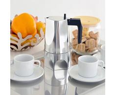 Alessi Ossidiana - Moka/Caffettiera espresso in fusione di alluminio - 3 tazze