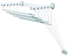 Gimi Lift 140 Stendibiancheria da Parete a Soffitto, Saliscendi, 140 x 46 x 135 cm, Acciaio, Bianco, 8.5 m