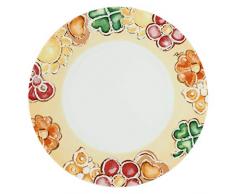 THUN - Piatto Multiuso Decorato con Fiori e Farfalle - Piatto Multiuso in Porcellana per Biscotti, Torte, Dessert e Buffet - Accessori Cucina - Linea Happy - Porcellana - 31,9 cm Ø, 2,2 h cm