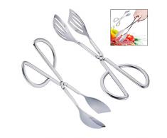 iwobi 2 Pezzi Cibo Pinze in Acciaio Inox,Pinze da Buffet/Pinza da Pasticceria per Torte, Pane, Barbecue,Cucina Accessori