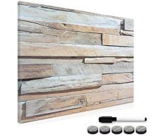 Navaris Memo Board Lavagna Magnetica 90x60cm - Lavagnetta Scrivibile Cancellabile con 1x Pennarello e 5x Calamite - Bacheca Design Parete Pietra