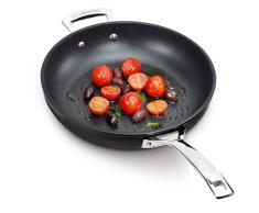 Padella in Alluminio Antiaderente con Impugnatura e Maniglia, Alta, Ã 26 cm, PFOA Free, per Tutte Le fonti di Calore, induzione incl, Nero