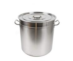 Pentola grande in acciaio inox con coperchio, 35/50/70 litri, per gulash, da campeggio, in acciaio inox, spessore 0,4 mm (35 litri)