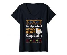 Donna Ringraziamento - Capitano designato della salsiera Maglietta con Collo a V