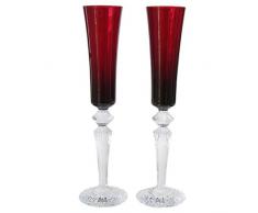 Baccarat Mille Nuits Flutissimo - Set di 2 bicchieri in vetro rosso