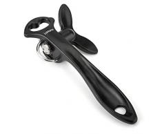 Lantana - apriscatole e apribottiglie Sicuro 2 in 1 - Bordi Non affilati - in Acciaio Inox - Nero