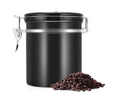 Barattolo caffè Ermetico, Barattolo caffè 1,5 L Barattolo Ermetico Coffee Vault Contenitore in Acciaio Inox, per caffè in grani Conserva la freschezza del Cibo Ideale per caffè in grani, Terreno, tè