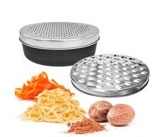 JJYHEHOT Grattugia per Formaggio con Contenitore ，con Due Lame, Puoi Risparmiare Tempo E Fatica nella Preparazione degli Ingredienti