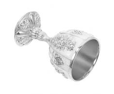 Homoyoyo Tazza di vino in metallo stile europeo retrò decorativo calice ornamenti gotico vino calice decorativo tazza di vino (argento)