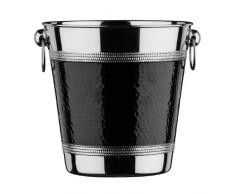 Premier Housewares 0507784 Secchiello per Champagne/Vino in Acciaio Inox Effetto Martellato Banda Nera