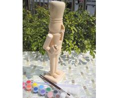 1 pezzo di schiaccianoci, schiaccianoci di soldato, non verniciata, non costruito, 30cm di altezza, kit di artigianato d'arte