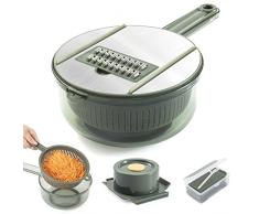 Jeslon affettatrice di verdure - Nuova versione di aggiornamento 10 in 1 Tagliaverdure da cucina e affettatrice - Acciaio inossidabile Grattugia multifunzione Julienne